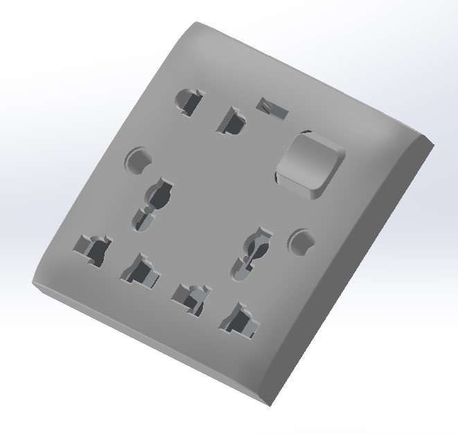 带开关的通用8合1电壁插座（3D型号）