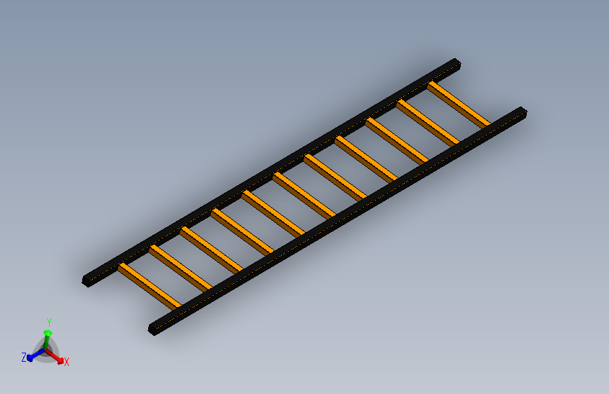 木梯设计在SolidWorks中