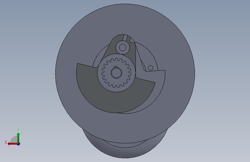 曲轴和曲轴箱组件在SolidWorks中 背面视图