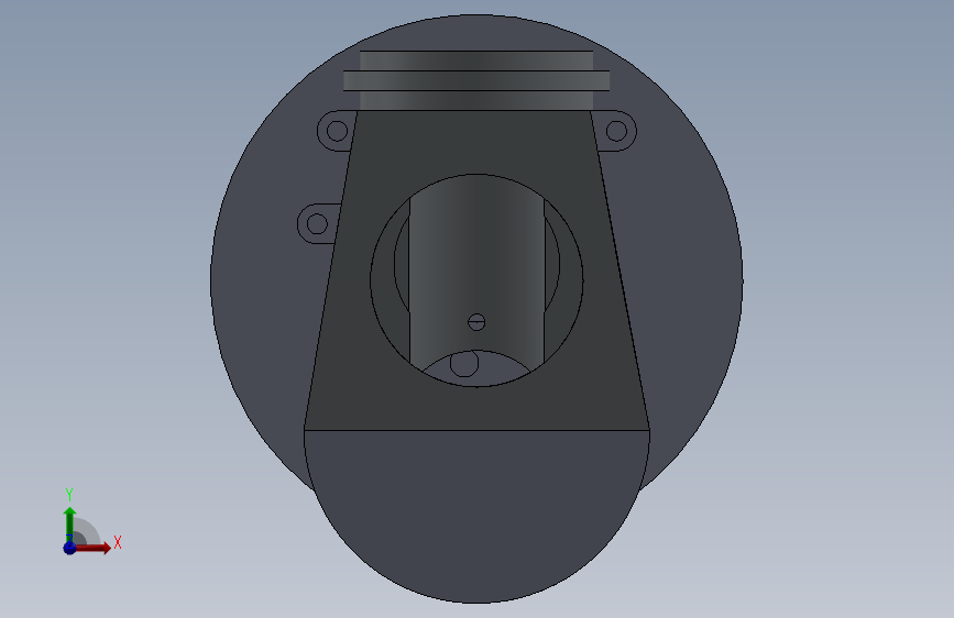 曲轴和曲轴箱组件在SolidWorks中 正面视图