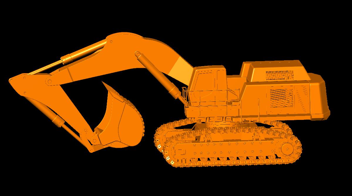 1比12 RC Lebherr 984挖掘机三维建模图纸 stp格式 附dxf平面图纸