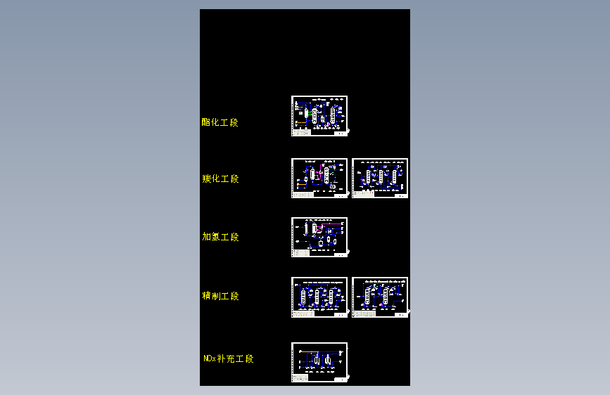 年产25万吨乙二醇项目PFD工艺物料流程图CAD图纸