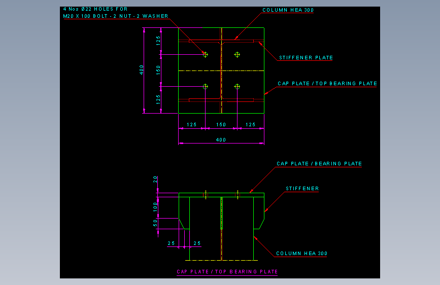 CAP PLATE _ BEARING PLATE - AutoCAD 练习