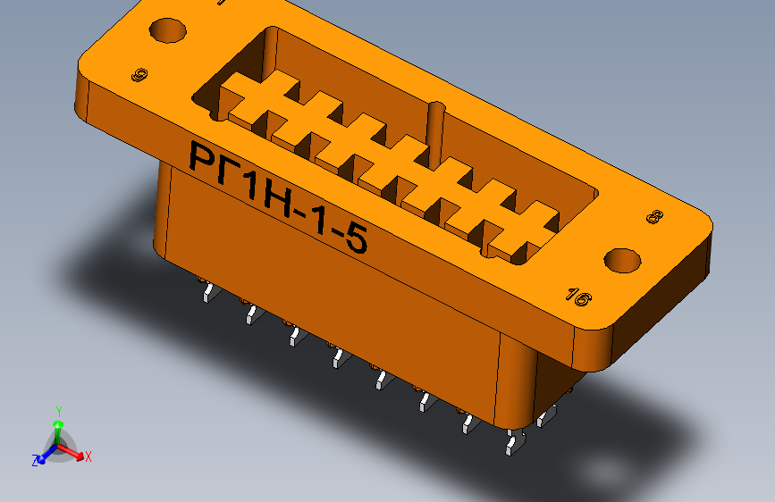 Разъём РГ1Н-1-5 (гнездо 16pin)