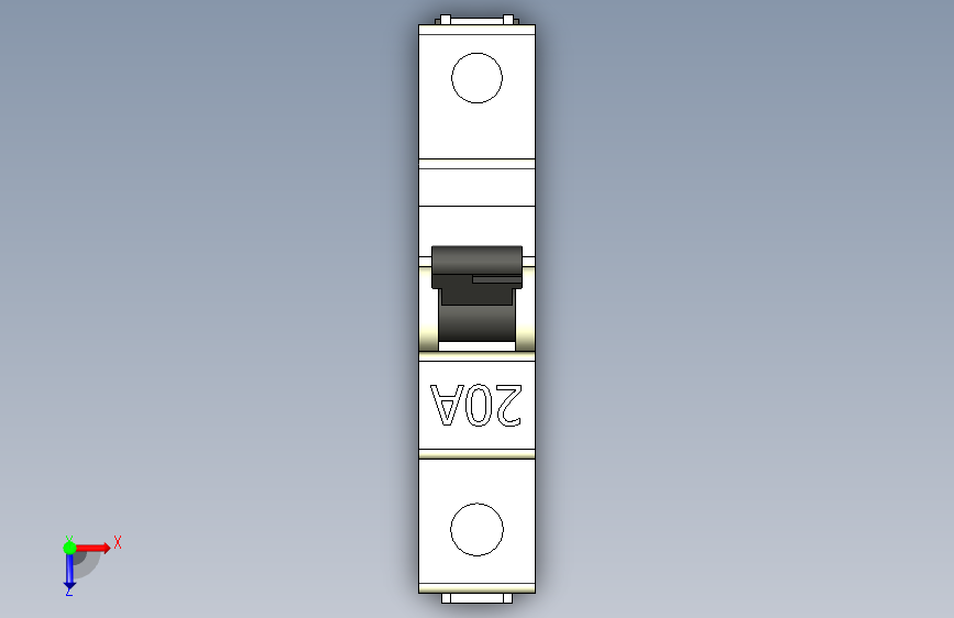 MCB-SINO-1P-20A-6KA微型断路器 俯视图