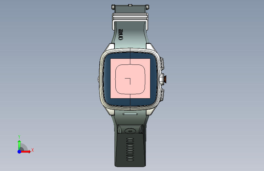 361103-智能手表3D结构 正面视图