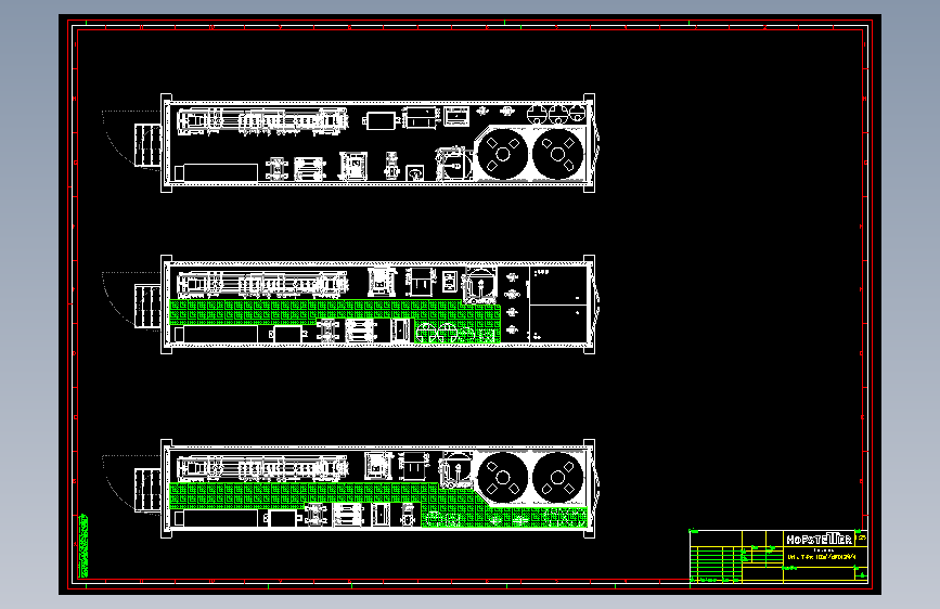 国外集装箱100吨三级RO（12+4+4）平面图