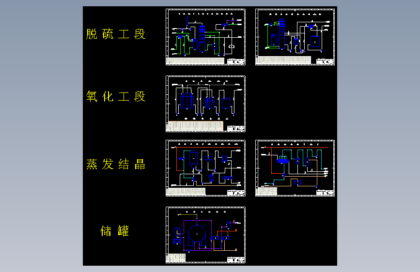 青岛石化烟气脱硫资源化利用项目PFD工艺物料流程图CAD图纸