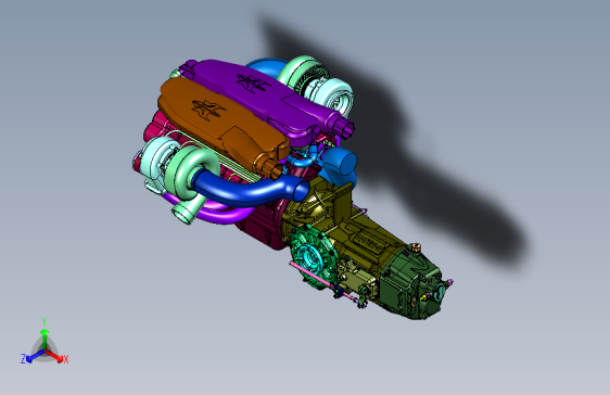V12双顶置凸轮轴发动机