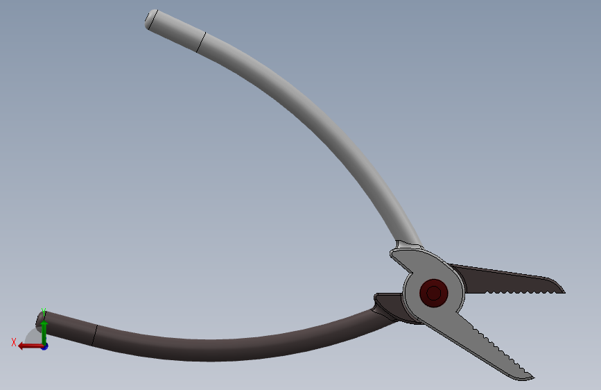 钳子组件 _ SolidWorks 实践模型 (1) 背面视图
