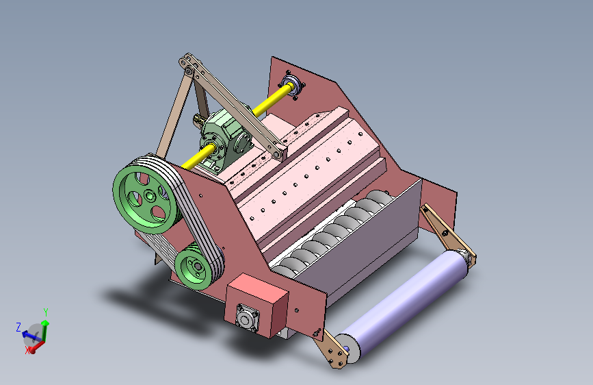 秸秆粉碎还田机三维设计solidworks建模3D模型+SW二维工程图