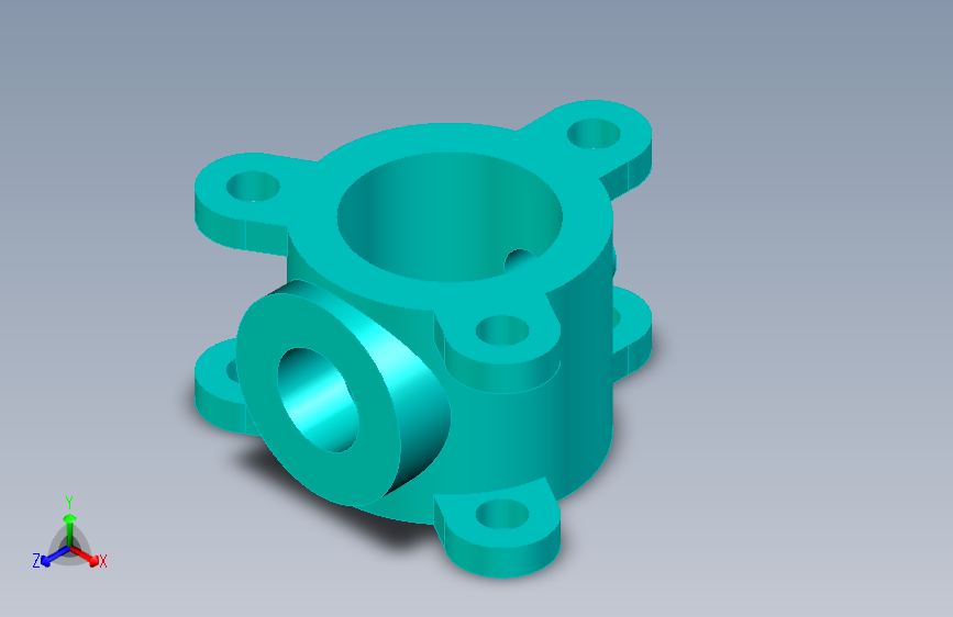 Studycadcam 3D CAD 练习 801_ 蝶阀阀体_ 蝶阀阀体_ Autodesk Inventor Pro