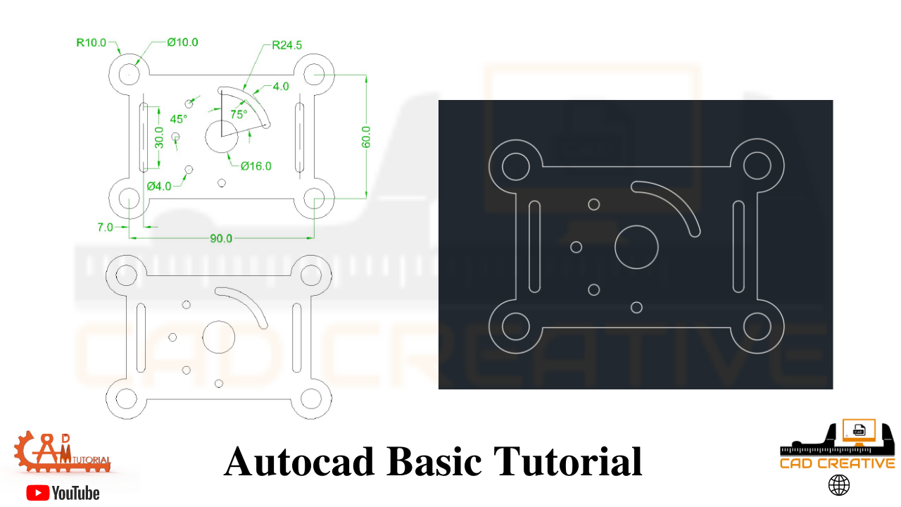 AutoCAD - 初学者完整教程 - 练习 31