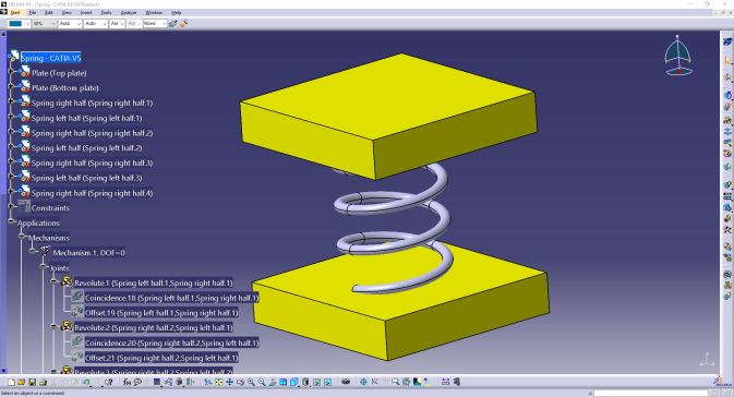 CATIA V5 - 如何在DMU中模拟弹簧