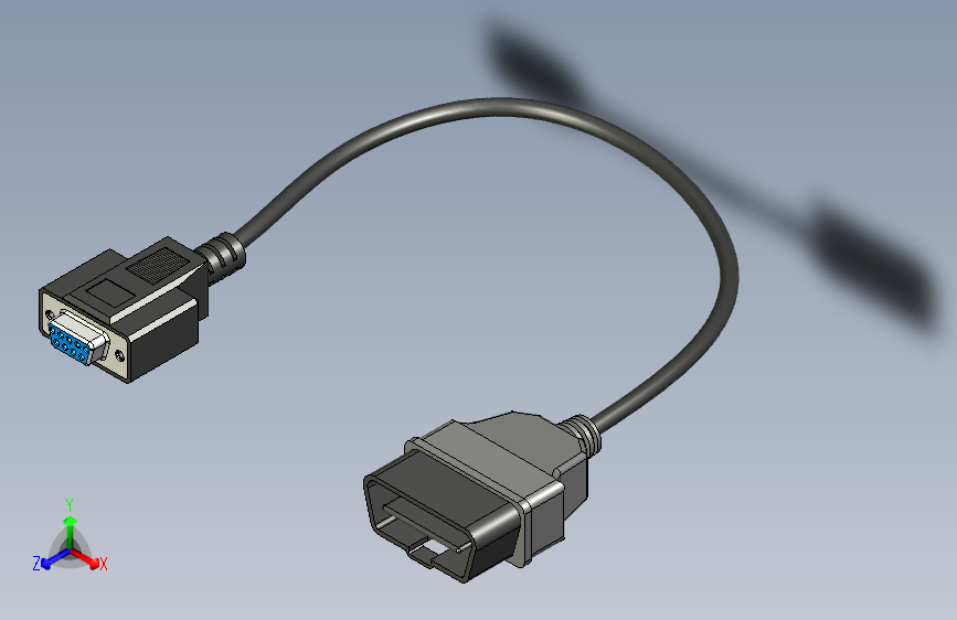 电缆DB9母头转OBD2