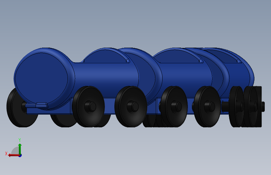 儿童玩具火车 背面视图