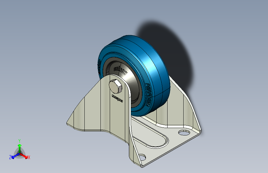 Kolo stabilno 100mm - Serija PR - 蓝色弹性橡胶 (1)