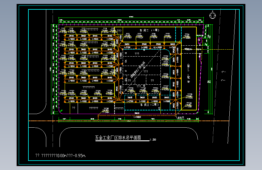 某厂区市政排水总平面图