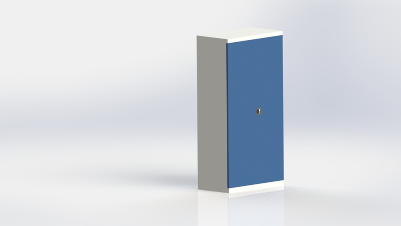 一个灰色和一个蓝白相间的金属柜 _ 一个灰色的柜子和一个蓝白相间的柜子 (1950mm x 540mm x 1000mm)