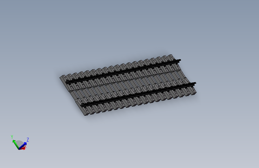 12米的铁轨及枕木装配模型