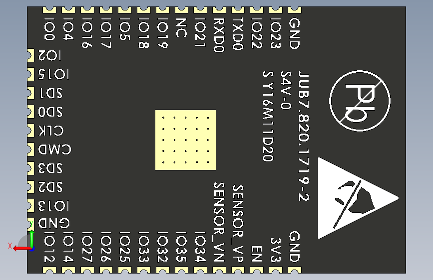 ESP写32 ESP32 背面视图