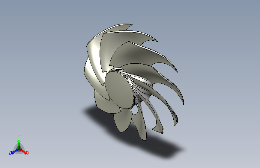 下降式扫描机翼叶片 GPU_CPU 散热风扇螺旋桨（概念螺旋桨设计）