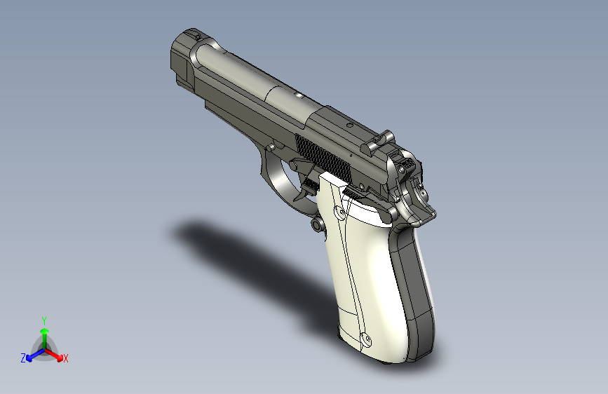 贝雷塔84F.三维sw+二维cad