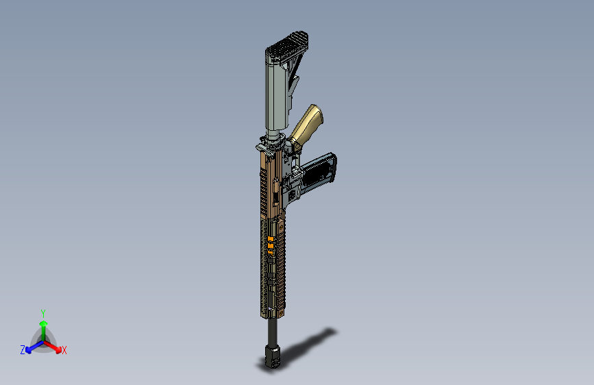 M4A1.三维sw+二维cad