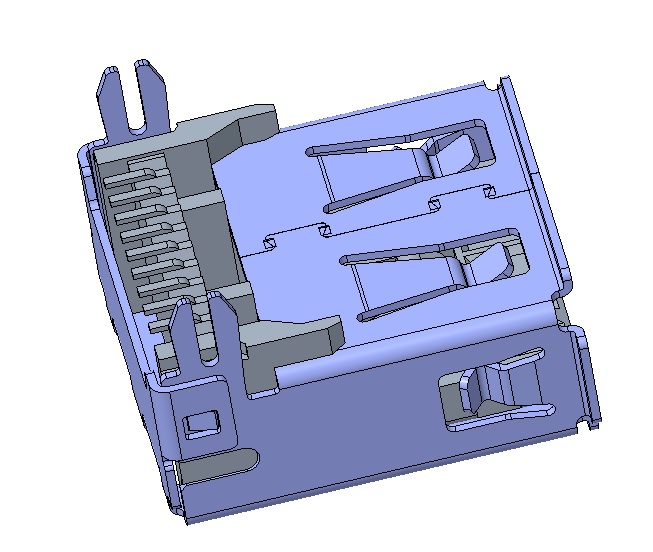USB 3.0 A 型带法兰