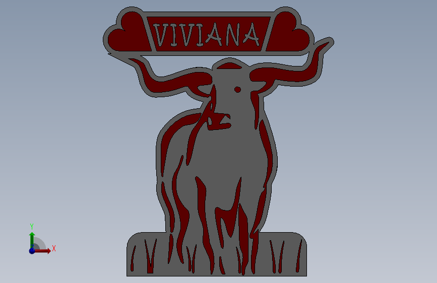 Viviana 3D打印名字,#2 正面视图