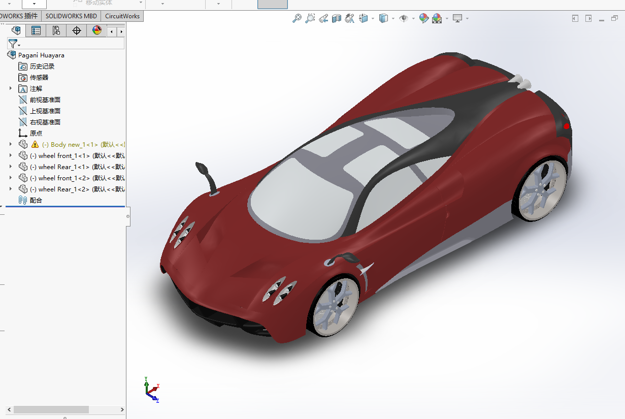 帕加尼Huayra超跑 3D模型SolidWorks三维设计图