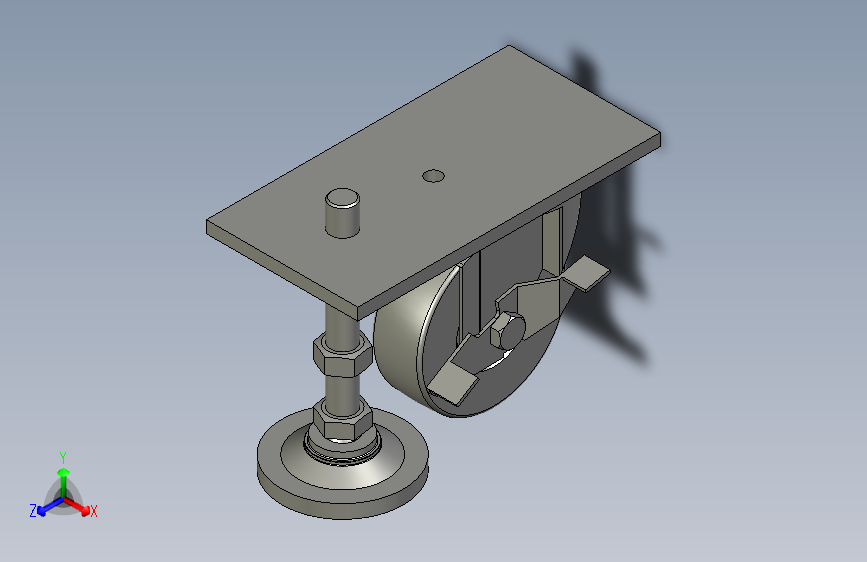 CB-AACCA115机箱X518机箱装配体脚轮SLDASC