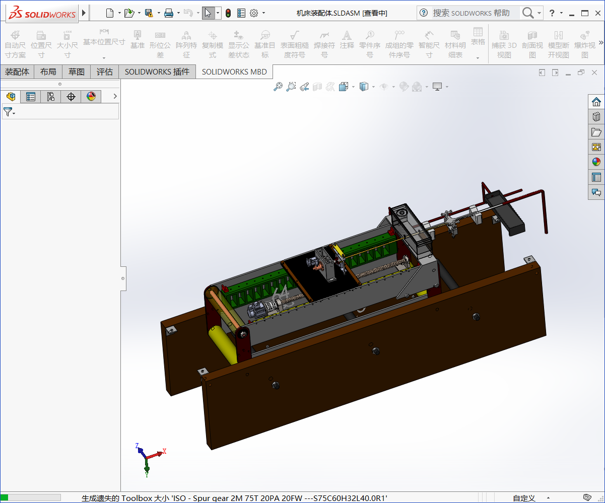 管来弧线加工机床设备设计 3D模型SolidWorks三维设计图