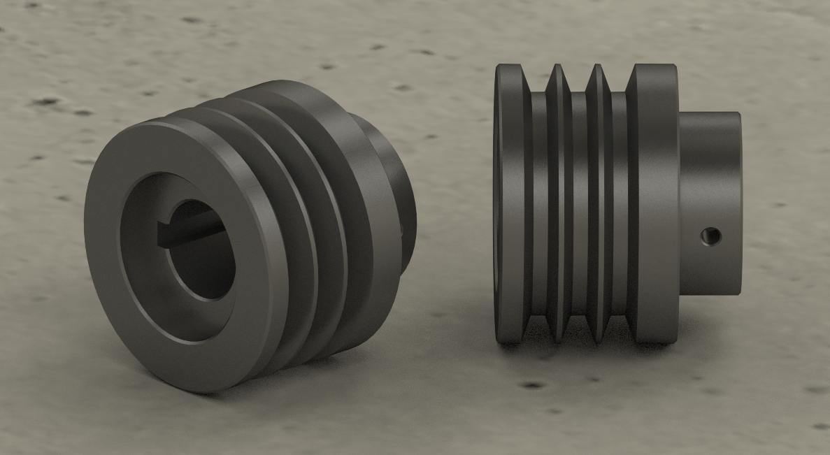 皮带轮3槽电机D105 d38 L91.5