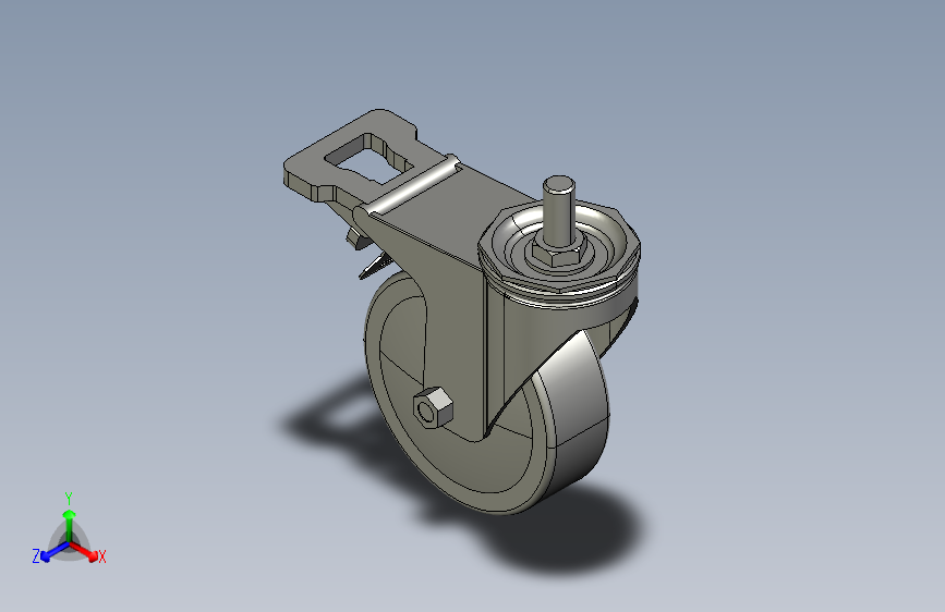 中载型脚轮-丝杆万向带塑料双刹型JDFJDF-100