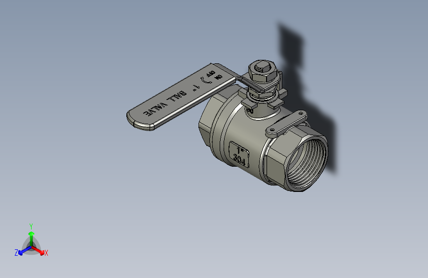 1寸304不锈钢两片式球阀