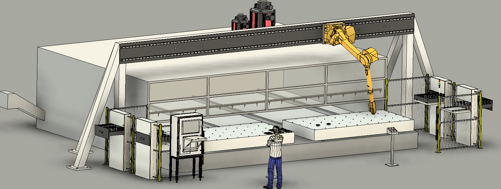 机器人辅助数控雕刻机工作台