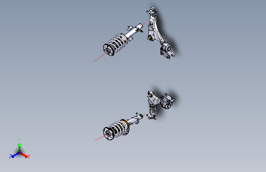 路虎-发现神行-前悬架支柱及臂装置