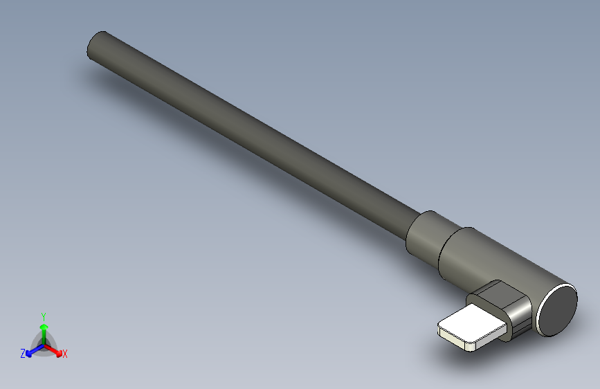 8针 90° 右角 2米 USB 线由 REMHA 主视图