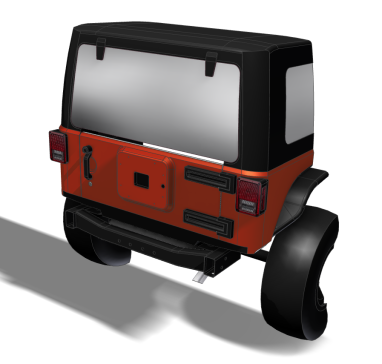 Jeep Wrangler JK，后部已移除原厂保险杠和轮胎架