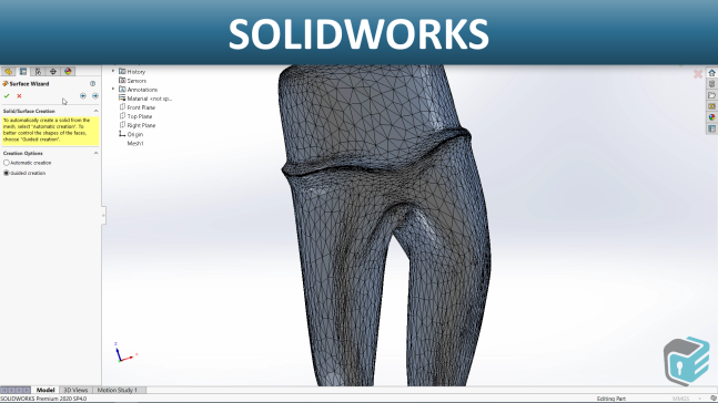 SOLIDWORKS - 扫描到3D - STL文件 - 网格预设向导