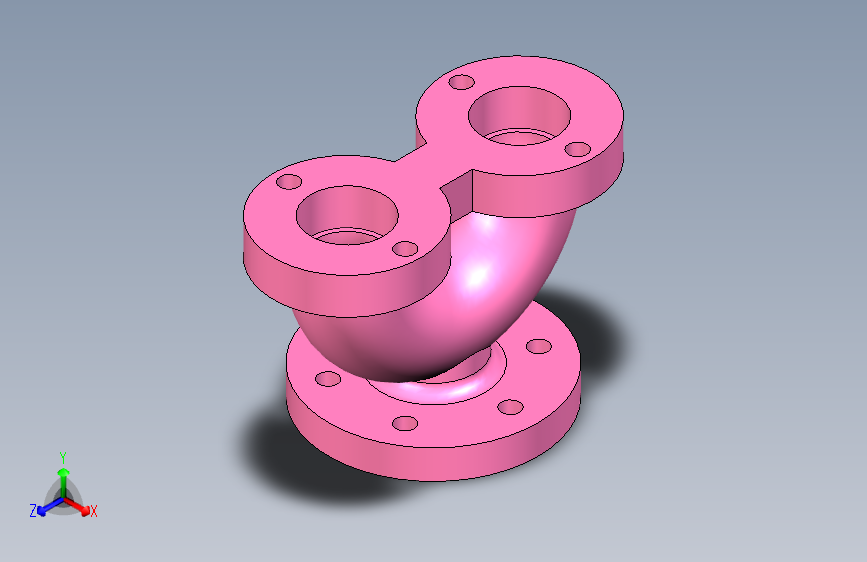 Studycadcam 3D CAD 练习 321_ 安全阀体 _Autodesk Inventor Pro 主视图