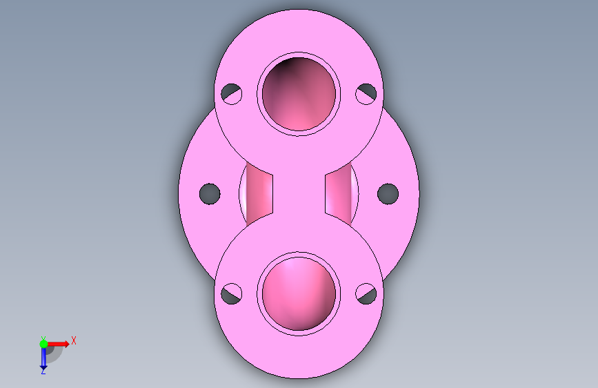 Studycadcam 3D CAD 练习 321_ 安全阀体 _Autodesk Inventor Pro 俯视图