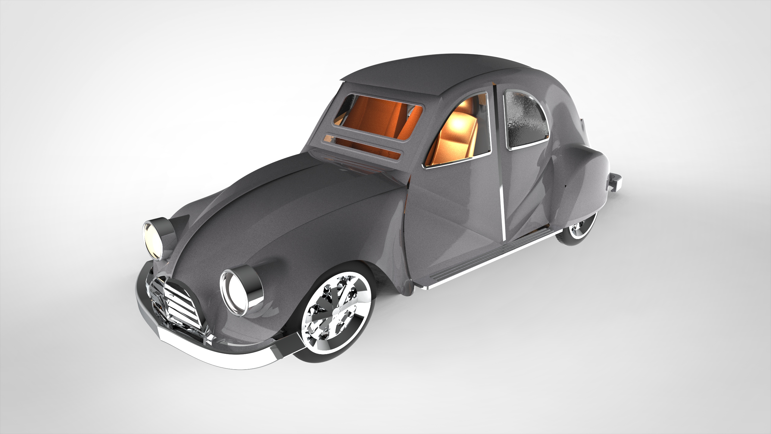 老式的法国雪铁龙鸭 ( 2CV ) ( 复古汽车 )