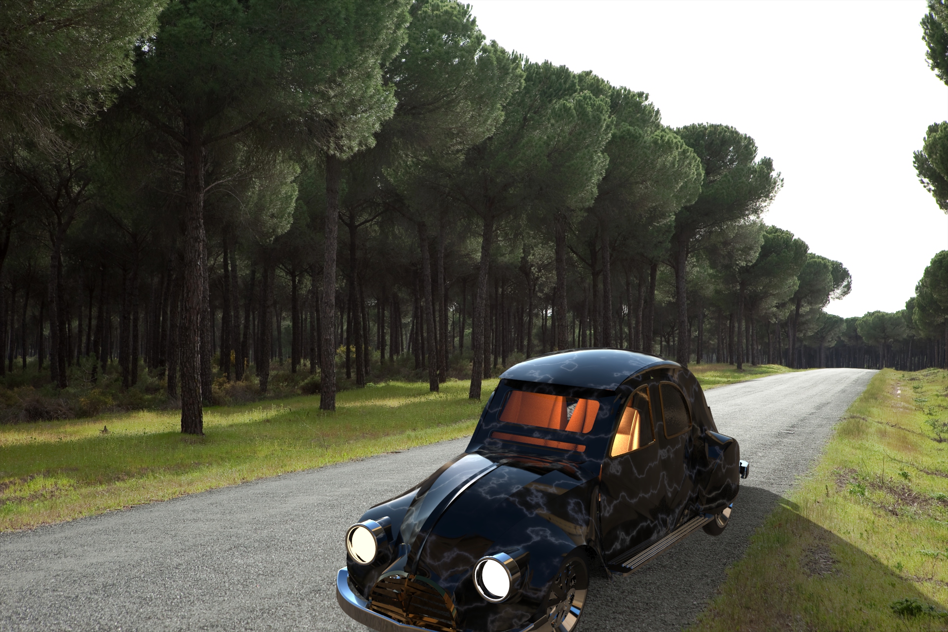 老式的法国雪铁龙鸭 ( 2CV ) ( 复古汽车 )