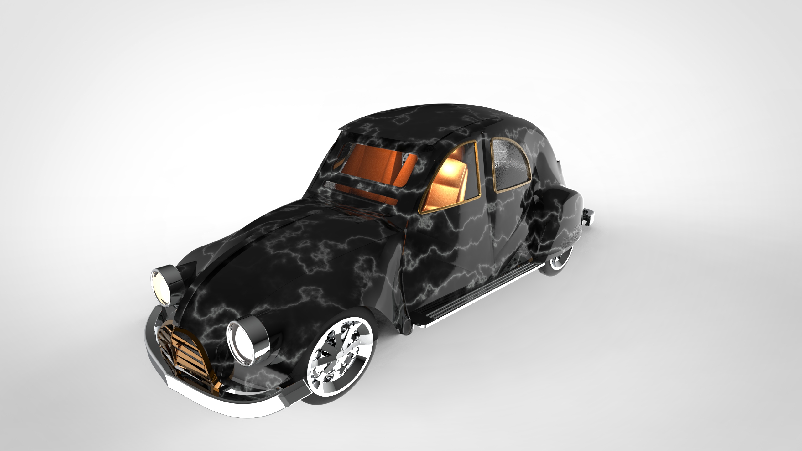 老式的法国雪铁龙鸭 ( 2CV ) ( 复古汽车 )