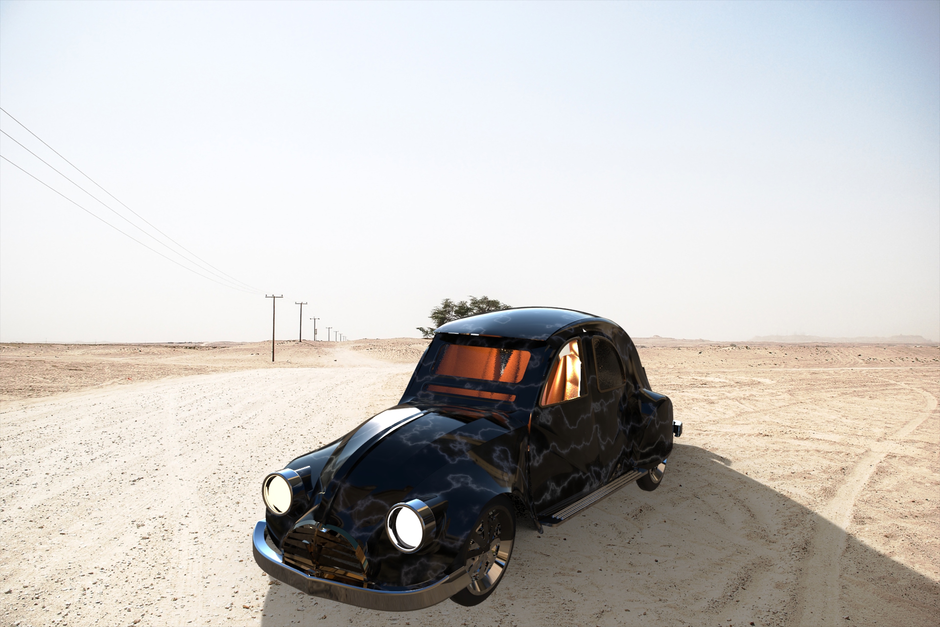 老式的法国雪铁龙鸭 ( 2CV ) ( 复古汽车 )