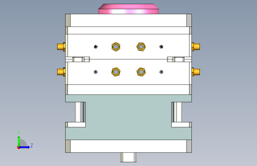 2 个型腔注塑模具设计 _ Autodesk Inventor 左侧视图