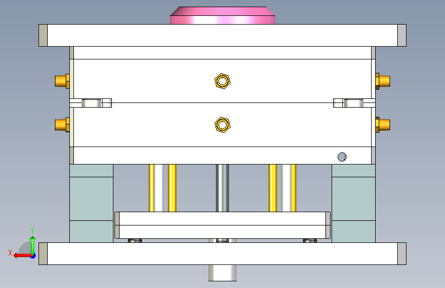 2 个型腔注塑模具设计 _ Autodesk Inventor 背面视图