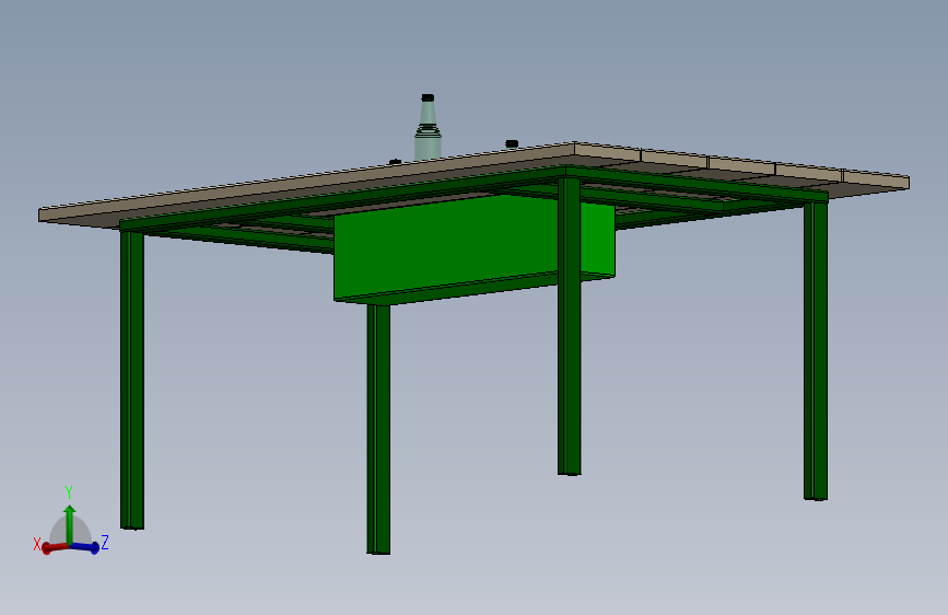 带冰桶的花园桌